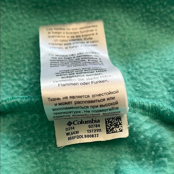 Columbia Turquoise Zip Up Fleece Jacket Ladies Large - Picture 9 of 14